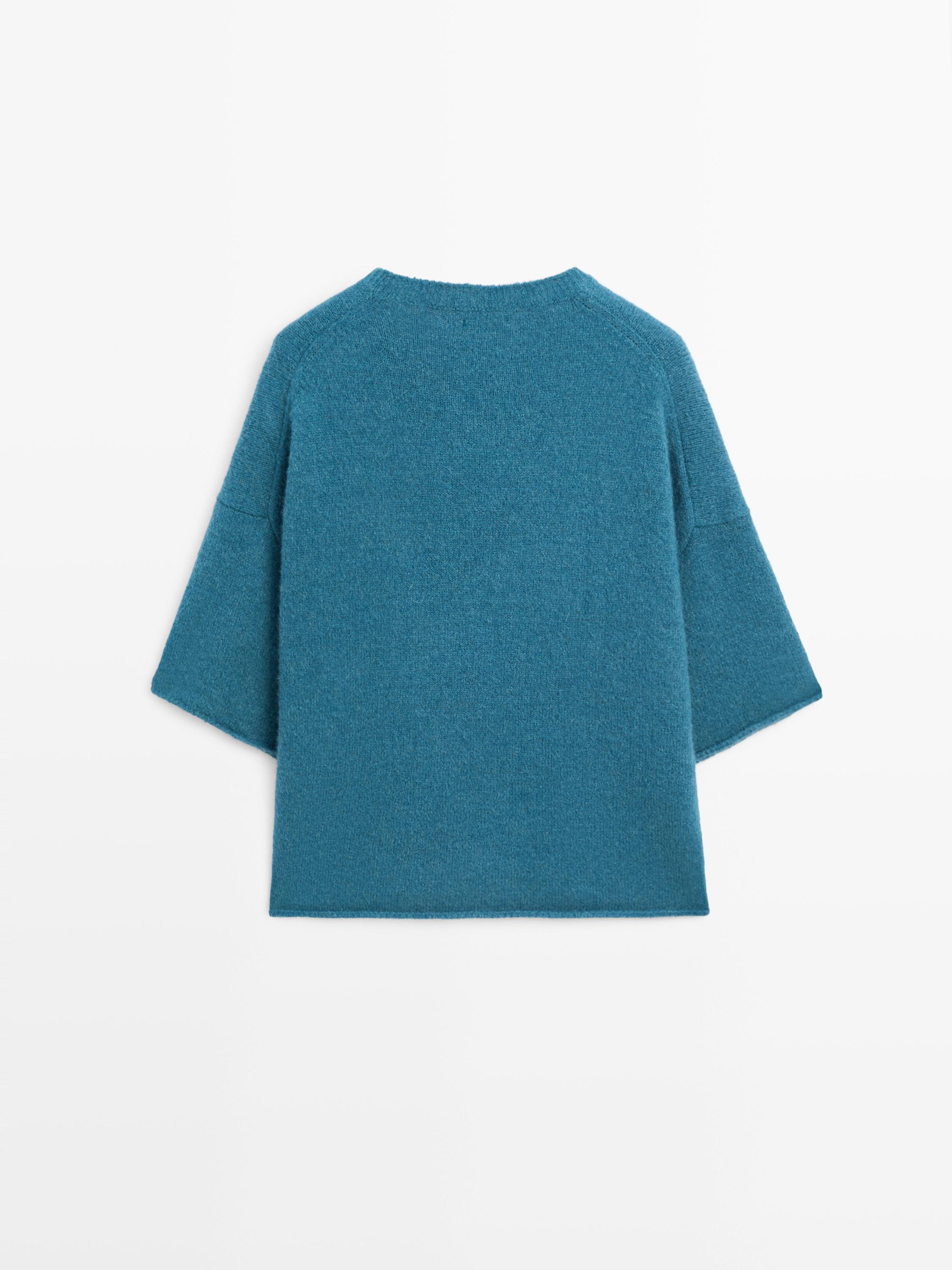 Pull manches courtes alpaga en maille